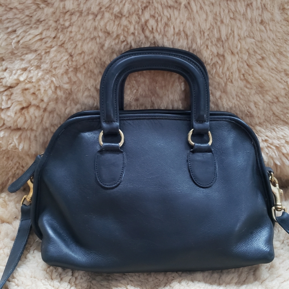 Vintage Coach, Glove Tanned Leather, Baxter Satchel, In Dark Navy - Picture 2 of 11